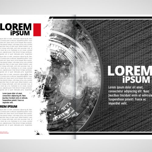 Layout ready for use for business brochure, annual report or magazine